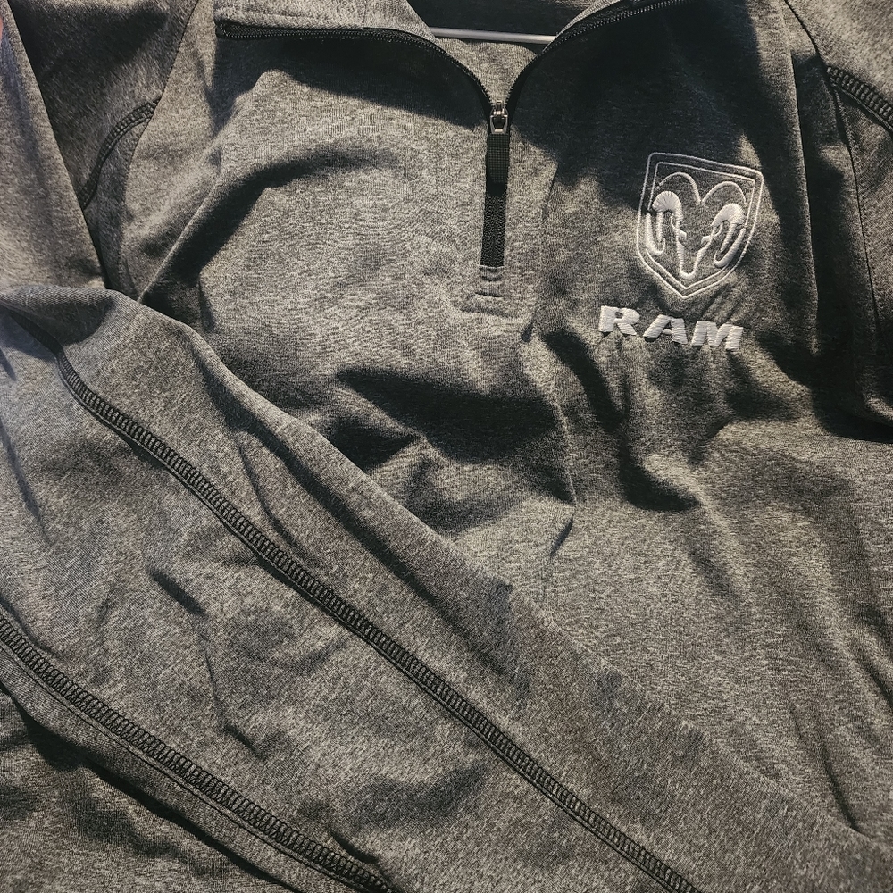 RAM zip long sleeve polo size large